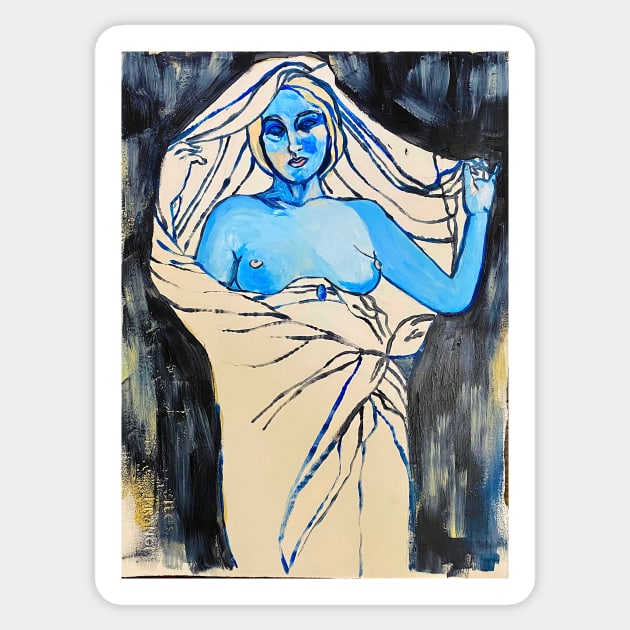 Undraped Sticker by KirstenAngelArt